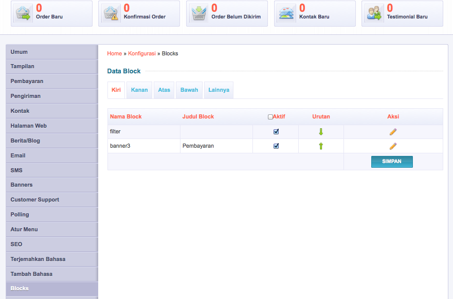 blokcs konfigurasi screenshoot