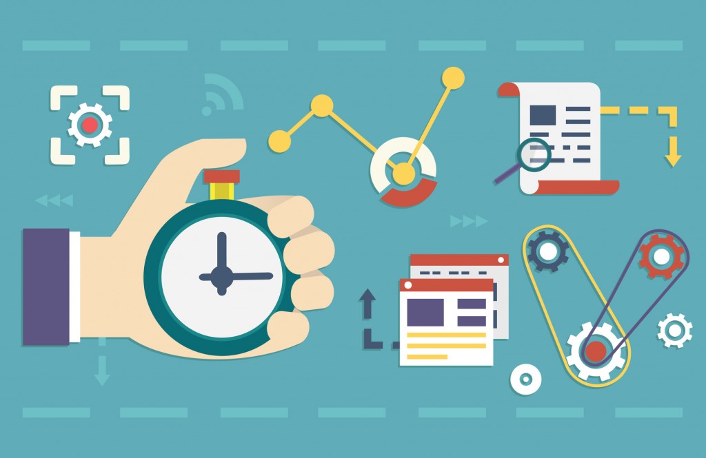 Vector flat concept of process social media business